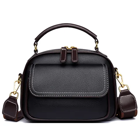 Women's PU Leather Crossbody Bag Fashion Casual Solid Color Multiple Compartments Shoulder Bag Top Handle Handbag