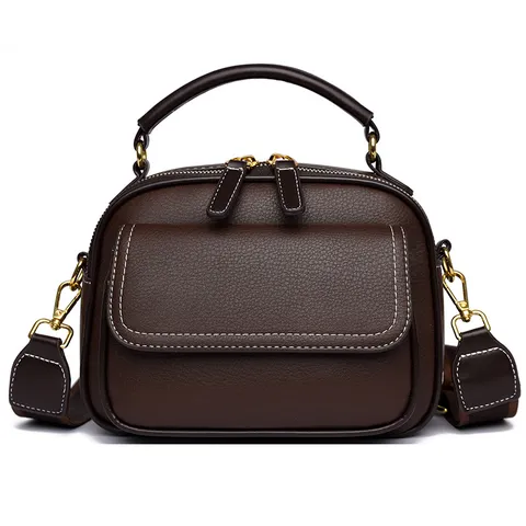 Women's PU Leather Crossbody Bag Fashion Casual Solid Color Multiple Compartments Shoulder Bag Top Handle Handbag