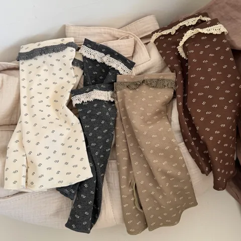 Women's Gentle Lazy Style Stirrup Socks With Lace Trim Sweet Floral Printed Soft Cotton Polyester Leg Warmers Daily Accessories