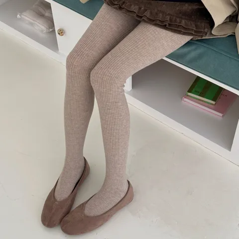Women Korean Style Wool Silk Blend Tights Autumn Winter Warm Ribbed Leggings Solid Color High Elastic Tights Hosiery