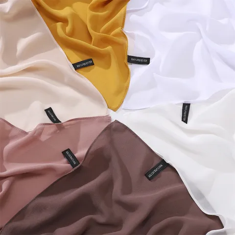 Damen Einifarbig Chiffon Schal Leichter Weicher Fall Langer Schal Kopftuch Atmungsaktiver Halstuch Mode Accessoires