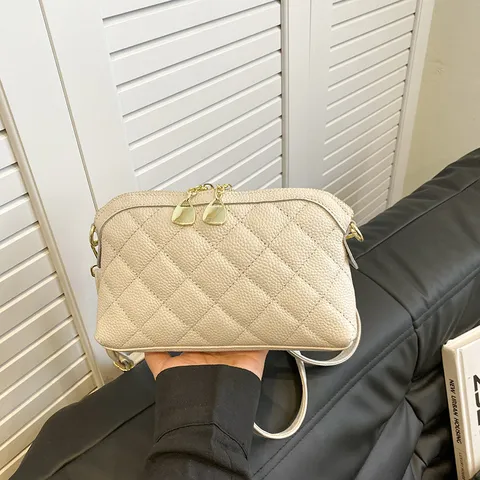 Women Genuine Leather Crossbody Bag Fashion Quilted Chevron Shoulder Bag Top Layer Cowhide Small Square Bag