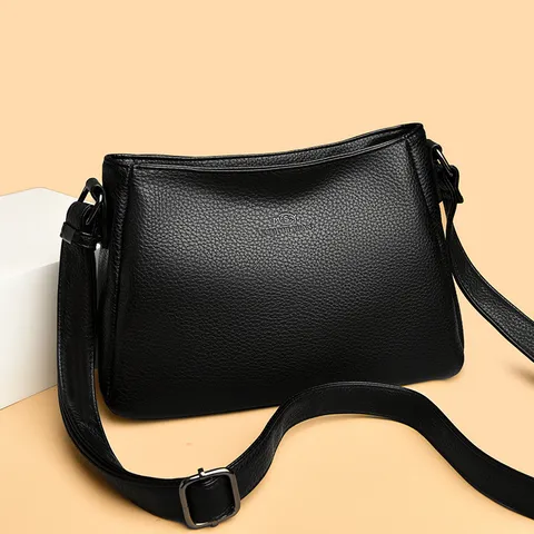 PU Leather Crossbody Bag For Women Minimalist Solid Color Shoulder Bag Large Capacity Casual Daily Handbag