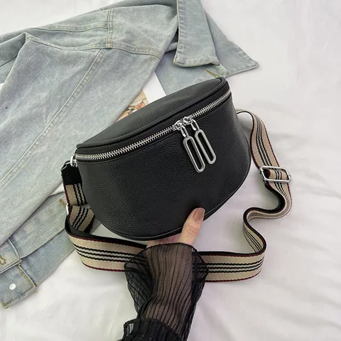 Women Genuine Leather Saddle Bag Top Layer Cowhide Crossbody Bag Stylish Half Moon Shoulder Bag Ladies Fashion Handbag