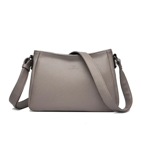 PU Leather Crossbody Bag For Women Minimalist Solid Color Shoulder Bag Large Capacity Casual Daily Handbag