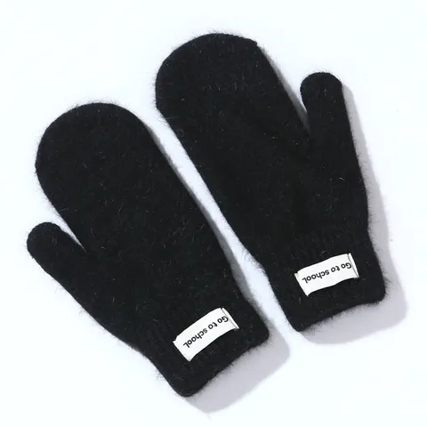 Moffole Calde Invernali da Donna in Misto Pelo di Coniglio Guanti Termici in Peluche Ispessito