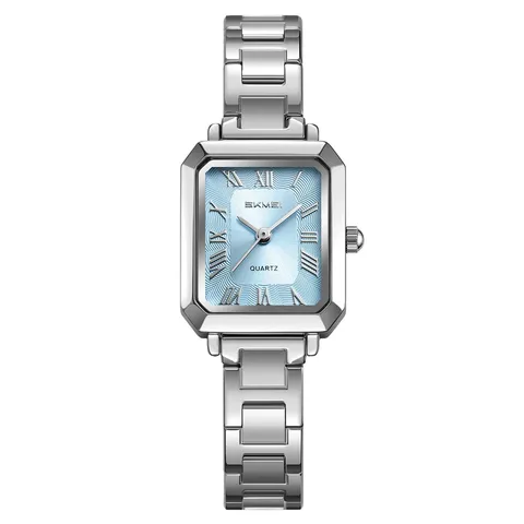 Orologio al Quarzo da Donna in Acciaio Inossidabile Quadrato Impermeabile Analogico Moda Affari Casuale