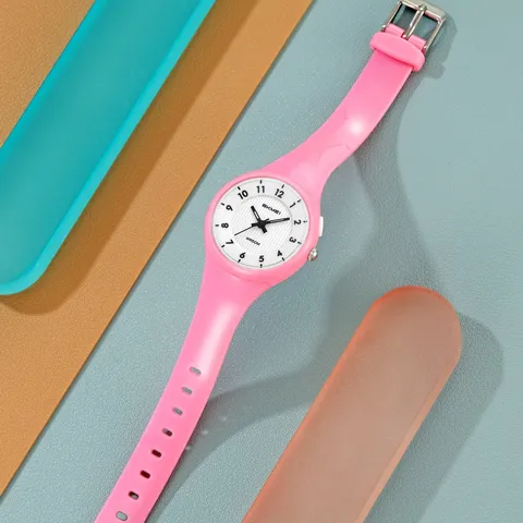 Minimalist Quartz Watch Small Dial TPU Strap Waterproof Luminous Student Examination Watch Casual Fashion Wristwatch