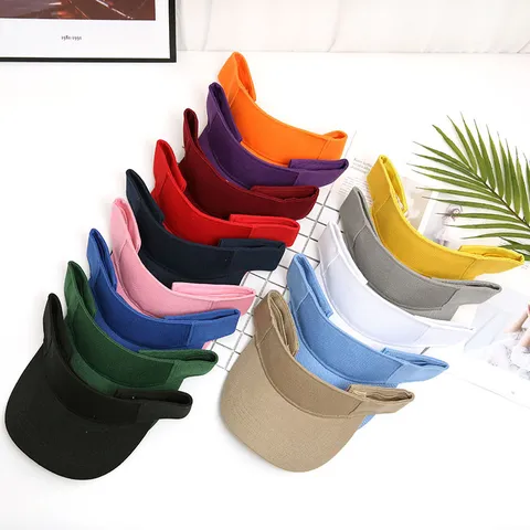 Women Cotton Blend Sun Visor Hat Summer Outdoor UV Protection Breathable Adjustable Empty Top Baseball Cap