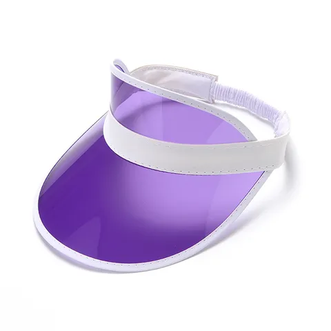 Cappello da Sole con Visiera Vuota in PVC Trasparente Unisex Protezione UV Estiva all'Aperto Regolabile per Donne Uomini