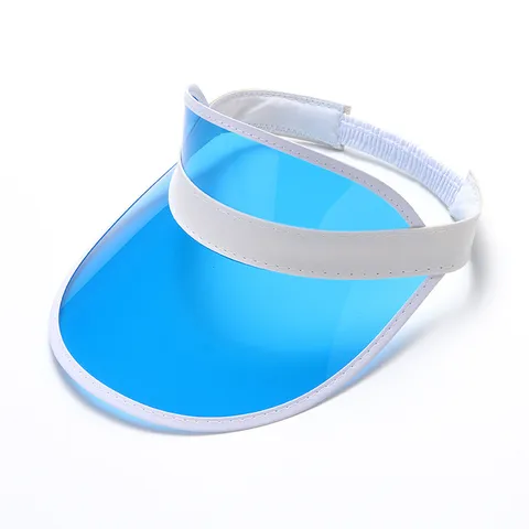 Cappello da Sole con Visiera Vuota in PVC Trasparente Unisex Protezione UV Estiva all'Aperto Regolabile per Donne Uomini