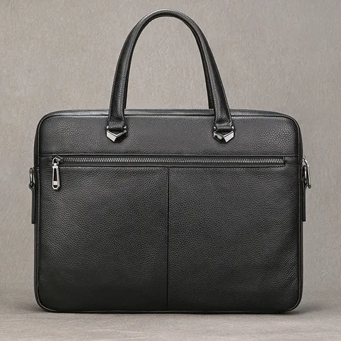 Men's Business Briefcase Genuine Leather Shoulder Bag Large Capacity Top Layer Cowhide Handbag Office Laptop Messenger Bag