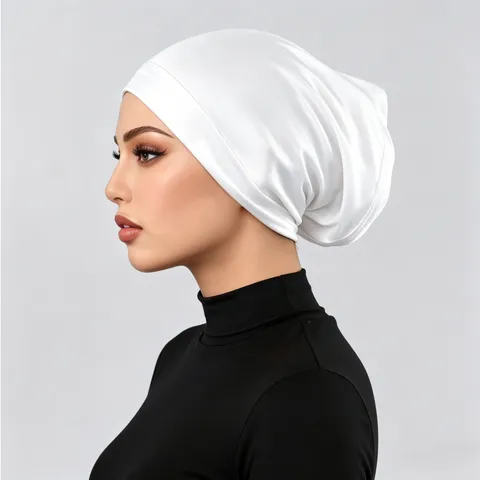 Dames Effen Kleur Polyester Chemo Muts Antislip Elastisch Tubemuts Zacht Ademend Hoofddoek Beanie Voor Haarverlies Verzorging