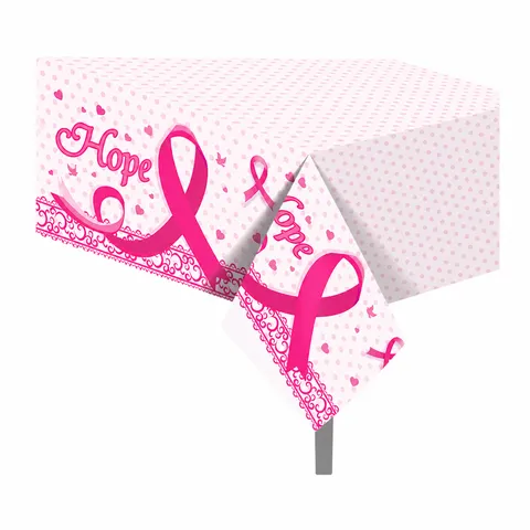 Ruban Rose Sensibilisation Cancer Sein Nappe Jetable PE Imperméable Fête Pour Événement Santé Femmes Fournitures