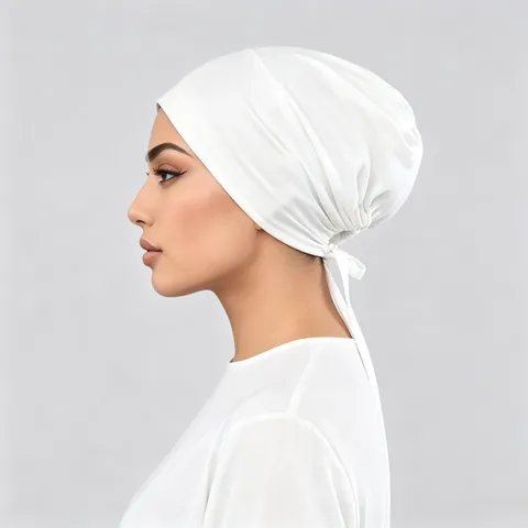 Dames Effen Kleur Polyester Strikmuts Antislip Elastische Hoofddoek Ondergoed Chemo Muts Voor Haaruitval Dagelijks Gebruik