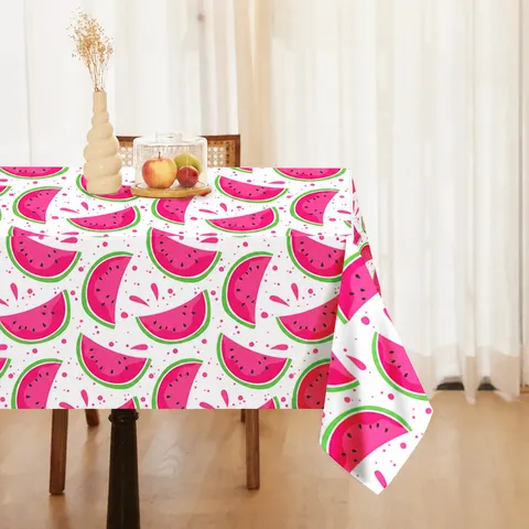 Hawaiianische Wassermelone Frucht Thema Einweg PE Tischdecke Wasserdichte Rechteckige Party Tischabdeckung Für Sommerparty