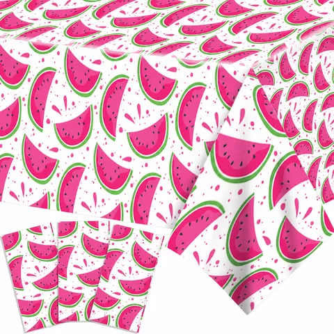 Hawaiianische Wassermelone Frucht Thema Einweg PE Tischdecke Wasserdichte Rechteckige Party Tischabdeckung Für Sommerparty