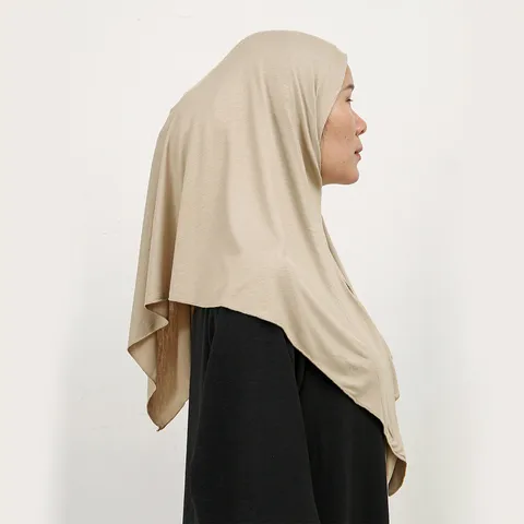 Women Solid Color Satin Convenient Headscarf High Elasticity Soft Muslim Hijab Malay Style Head Wrap Ethnic Turban Accessories