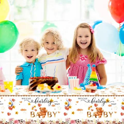 Baby Geburtstag Party PE Tischtuch Süßes Bär Muster Wasserdicht Einweg Tischabdeckung Für Kinder Feier
