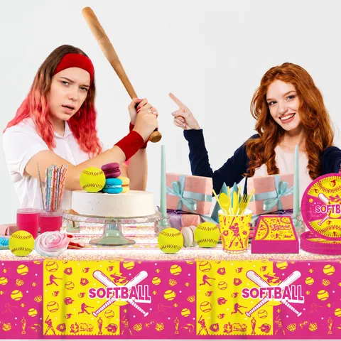 Softball Sport Thema Einweg Tischdecke Wasserdichte Kunststoff Tischabdeckung Für Geburtstag Party Event Dekoration
