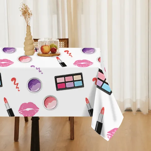 Kosmetik Makeup Thema Einweg PE Tischdecke Wasserdichte Party Tischabdeckung Geburtstag Party Dekoration Zubehör