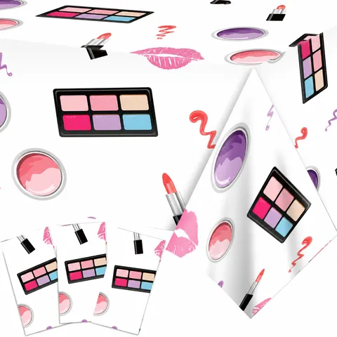 Kosmetik Makeup Thema Einweg PE Tischdecke Wasserdichte Party Tischabdeckung Geburtstag Party Dekoration Zubehör