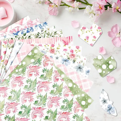 Dekoratives Scrapbooking Hintergrundpapier Aquarell Blumen Rose Bastelpapier Für DIY Journaling Album Dekoration
