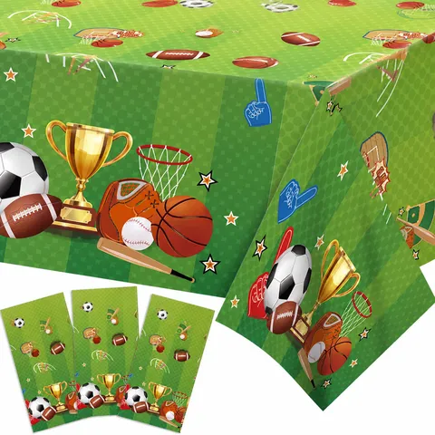 Einweg PE Plastik Tischdecke Ballsport Thema Tischabdeckung Für Geburtstag Party Feier Event Tischdeko