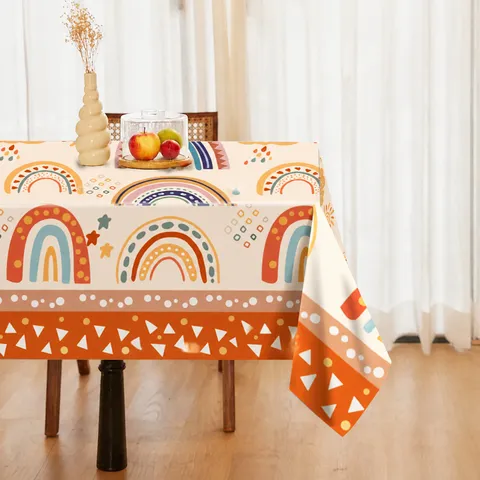 Bohemisch Regenbogen Kunststoff Tischdecke Einweg Tischabdeckung Für Geburtstag Party Heim Esszimmer Tisch Dekoration