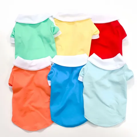 Sommer Klassisches Klein Hund Polo Shirt Atmungsaktiv Polyester Welpe T Shirt Süße Revers Haustier Kleidung Für Bichon Pudel