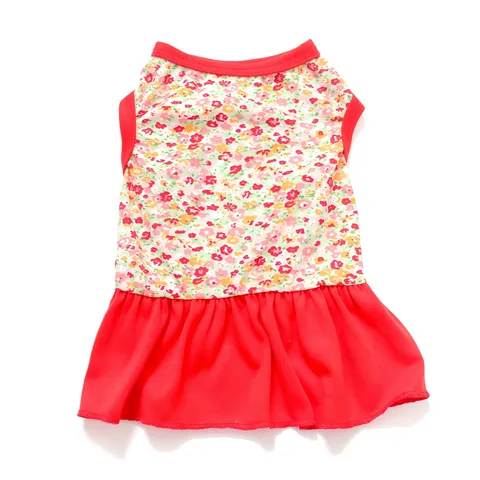 Summer Breathable Pet Dog Dress Cute Floral Tie-Dye Princess Skirt Small Dogs Cats Puppy Apparel Clothing