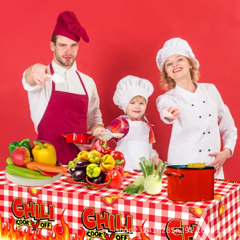Chili Thema Party Tischdecke Rot Weiß Karomuster Einweg PE Tisch Abdeckung Für Geburtstag Party Feier Event Dekor