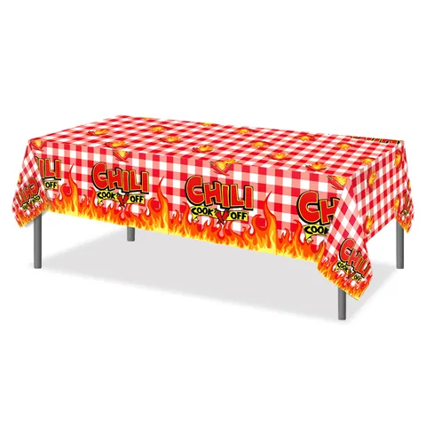 Chili Thema Party Tischdecke Rot Weiß Karomuster Einweg PE Tisch Abdeckung Für Geburtstag Party Feier Event Dekor