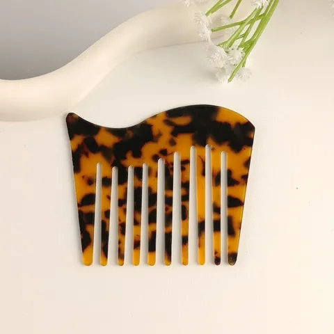 Pettine per Capelli Vintage in Acetato Tartarugato a Denti Larghi Ondulato per Donna Elegante Accessorio per Capelli Strumento per Acconciature