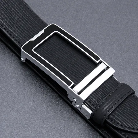 Men's Casual Business Automatic Buckle Split Leather Belt Stylish Versatile Adjustable Waist Strap Fashion Accessories