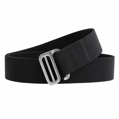 Men Tactical Nylon Belt Outdoor Sports Elastic Canvas Woven Military Training Belt Metal Buckle Casual Waist Belt