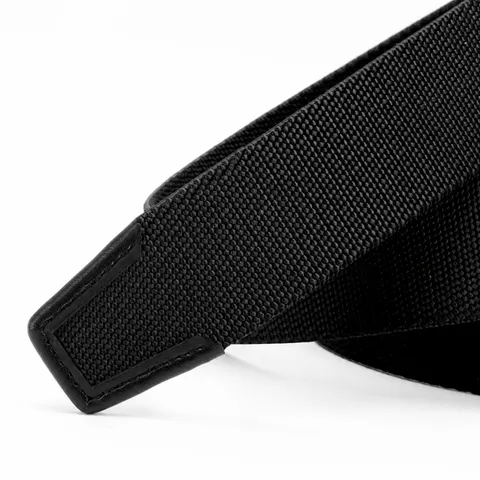 Men Woven Canvas Belt Automatic Buckle H Letter Design Elastic Casual Tactical Belt For Work Pants Daily Wear