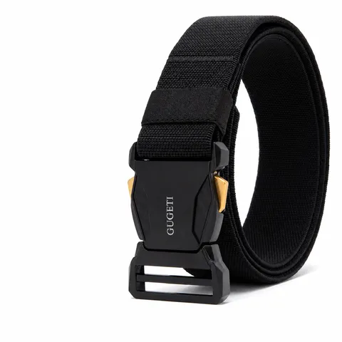Men Tactical Belt Elastic Woven Outdoor Sports Belt Quick Release Alloy Metal Buckle Casual Versatile Waist Belt