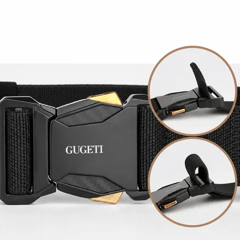 Men Tactical Belt Elastic Woven Outdoor Sports Belt Quick Release Alloy Metal Buckle Casual Versatile Waist Belt