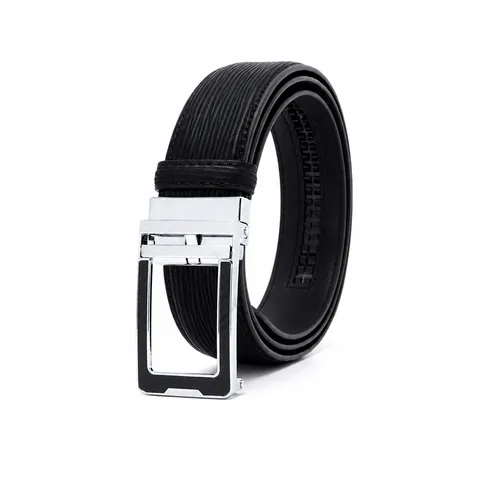 Men's Casual Business Automatic Buckle Split Leather Belt Stylish Versatile Adjustable Waist Strap Fashion Accessories