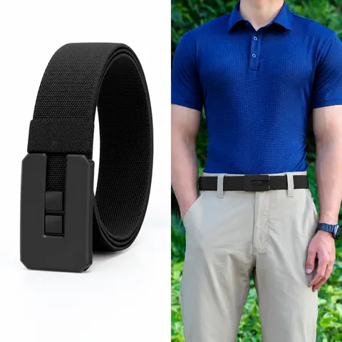 Men Canvas Belt Business Casual Polyester Webbing Strap With Zinc Alloy Buckle Adjustable Tactical Belt For Outdoor Wear