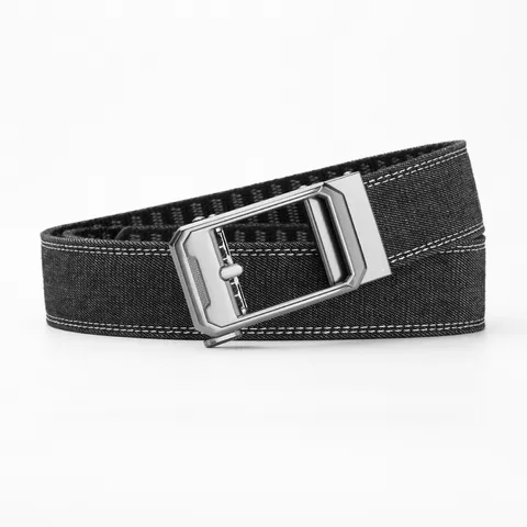 Men Casual Canvas Denim Belt Outdoor Tactical Workwear Belt Alloy Automatic Buckle Adjustable Fashion Waist Belt