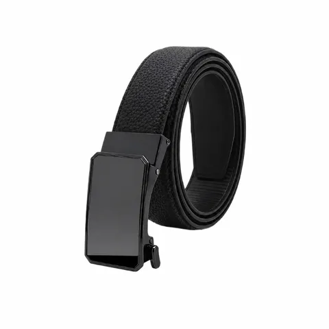 Men's Genuine Leather Automatic Buckle Belt Business Casual Stylish Alloy Buckle Waistband For Trousers Daily Wear