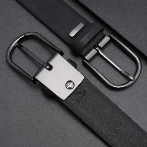 Men's Genuine Leather Belt Casual Business Pin Buckle Belt Adjustable Fashion Cowhide Pants Belt For Men