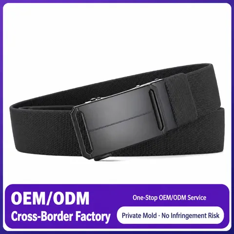 Men Tactical Belt Alloy Buckle Woven Canvas Elastic Belt Multifunctional Outdoor Sports Casual Tactical Waist Belt