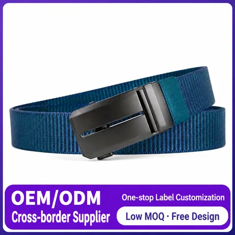 Men's Tactical Nylon Belt Classic Business Casual Automatic Buckle Canvas Trousers Belt Fashion Versatile Waistband