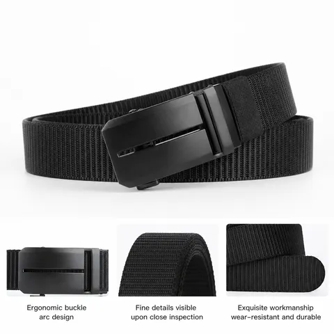 Men's Tactical Nylon Belt Classic Business Casual Automatic Buckle Canvas Trousers Belt Fashion Versatile Waistband