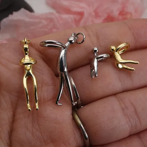 Simple Copper Zirconia Angel Baby Figure Pendant Only (Without Chain) Polished Gold Silver Human Shape Jewelry DIY Accessories