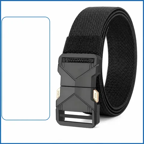 Men's Tactical Belt Outdoor Heavy Duty Nylon Webbing Belt With Quick Release Alloy Buckle Adjustable Work Belt