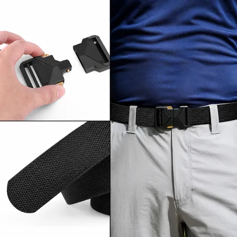 Men's Tactical Belt Outdoor Heavy Duty Nylon Webbing Belt With Quick Release Alloy Buckle Adjustable Work Belt
